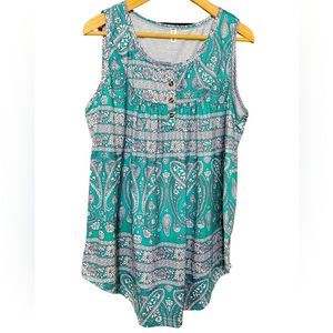 Leo Rosi sleeveless top multicolored green black white size M or L